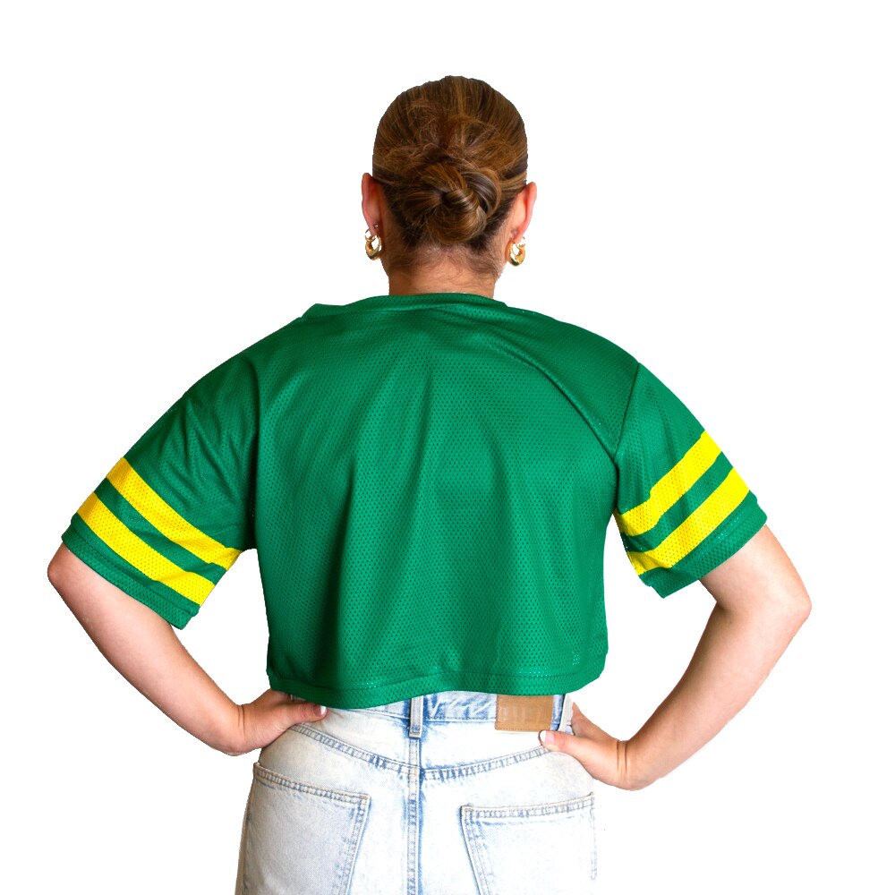 Arched Oregon, Zoozatz, Green, Crop Top, Polyester, Women, Football, Mesh, T-Shirt, 796949